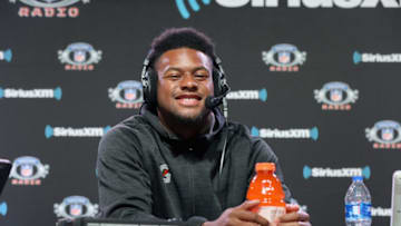 ATLANTA, GEORGIA - JANUARY 31: JuJu Smith-Schuster attends SiriusXM at Super Bowl LIII Radio Row on January 31, 2019 in Atlanta, Georgia. (Photo by Cindy Ord/Getty Images for SiriusXM)