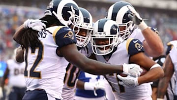 EAST RUTHERFORD, NJ - NOVEMBER 05: Robert Woods #17 of the Los Angeles Rams celebrates after scoring his second touchdown of the day against the New York Giants during their game at MetLife Stadium on November 5, 2017 in East Rutherford, New Jersey. (Photo by Al Bello/Getty Images)