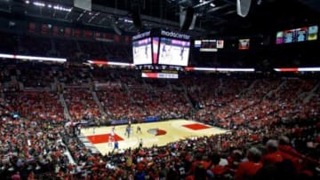 Oct 29, 2014; Portland, OR, USA; A general view during a game between the Portland Trail Blazers and Oklahoma City Thunder during the fourth quarter at the Moda Center. Mandatory Credit: Craig Mitchelldyer-USA TODAY Sports