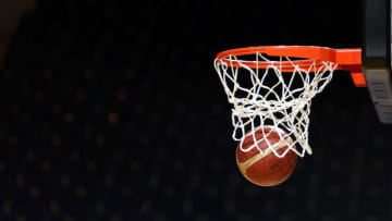 OKC Thunder: A general view of the molten basketball going through the net (Photo by Mert Alper Dervis/Anadolu Agency via Getty Images)