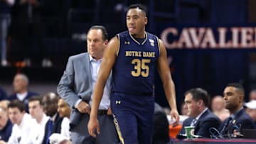 CHARLOTTESVILLE, VA - MARCH 03: Notre Dame's Bonzie Colson. The University of Virginia Cavaliers hosted the University of Notre Dame Fighting Irish on March 3, 2018 at John Paul Jones Arena in Charlottesville, VA in a Division I men's college basketball game. Virginia won the game 62-57. (Photo by Andy Mead/YCJ/Icon Sportswire via Getty Images)