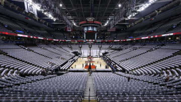 TORONTO, ON - APRIL 22: A general view of the Air Canada Centre prior to play between the Brooklyn Nets and the Toronto Raptors in Game Two of the NBA Eastern Conference Quarterfinals on April 22, 2014 in Toronto, Ontario, Canada. NOTE TO USER: user expressly acknowledges and agrees that, by downloading and/or using this photograph, user is consenting to the terms and conditions of the Getty Images License Agreement. (Photo by Claus Andersen/Getty Images)