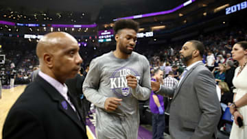 Former Duke basketball forward and current Sacramento King forward Jabari Parker runs off the court. (Photo by Ezra Shaw/Getty Images)