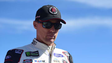 FONTANA, CA - MARCH 15: Kevin Harvick, driver of the #4 Jimmy John's Ford, walks on the grid during qualifying for the Monster Energy NASCAR Cup Series Auto Club 400 at Auto Club Speedway on March 15, 2019 in Fontana, California. (Photo by Jared C. Tilton/Getty Images)
