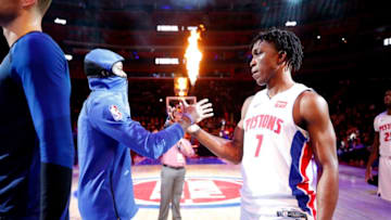 DETROIT, MI - OCTOBER 25: Stanley Johnson #7 of the Detroit Pistons is introduced during a game against the Cleveland Cavaliers on October 25, 2018 at Little Caesars Arena in Auburn Hills, Michigan. NOTE TO USER: User expressly acknowledges and agrees that, by downloading and/or using this photograph, User is consenting to the terms and conditions of the Getty Images License Agreement. Mandatory Copyright Notice: Copyright 2018 NBAE (Photo by Brian Sevald/NBAE via Getty Images)