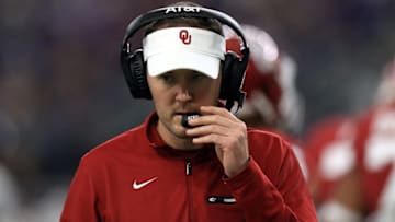ARLINGTON, TX - DECEMBER 02: Head coach Lincoln Riley of the Oklahoma Sooners during Big 12 Championship game against the TCU Horned Frogs at AT