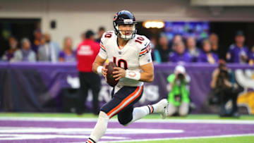 MINNEAPOLIS, MN - DECEMBER 31: Mitchell Trubisky #10 of the Chicago Bears drops back to pass the ball in the third quarter of the game against the Minnesota Vikings on December 31, 2017 at U.S. Bank Stadium in Minneapolis, Minnesota. (Photo by Adam Bettcher/Getty Images)