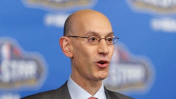 NEW ORLEANS, LA - FEBRUARY 18: NBA Commissioner Adam Silver speaks with the media during a press conference at Smoothie King Center on February 18, 2017 in New Orleans, Louisiana. NOTE TO USER: User expressly acknowledges and agrees that, by downloading and/or using this photograph, user is consenting to the terms and conditions of the Getty Images License Agreement. (Photo by Jonathan Bachman/Getty Images)