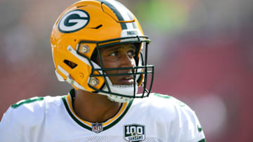 LOS ANGELES, CA - OCTOBER 28: Quarterback DeShone Kizer #9 of the Green Bay Packers warms up ahead of the game against the Los Angeles Rams at Los Angeles Memorial Coliseum on October 28, 2018 in Los Angeles, California. (Photo by John McCoy/Getty Images)