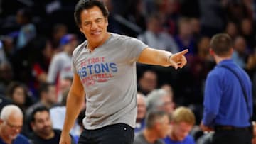 AUBURN HILLS, MI - OCTOBER 28: Detroit Pistons owner Tom Gores throws tee shits into the stands during the Detroit Pistons home opener against the Orlando Magic at the Palace of Auburn Hills on October 28, 2016 in Auburn Hills, Michigan. Detroit won the game 108-82. NOTE TO USER: User expressly acknowledges and agrees that, by downloading and or using this photograph, User is consenting to the terms and conditions of the Getty Images License Agreement. (Photo by Gregory Shamus/Getty Images)