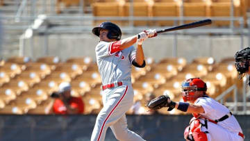 Oct 11, 2016; Glendale, AZ, USA; Philadelphia Phillies infielder Scott Kingery of the Scottsdale Scorpions against the Glendale Desert Dogs during an Arizona Fall League game at Camelback Ranch. Mandatory Credit: Mark J. Rebilas-USA TODAY Sports