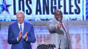 LOS ANGELES, CA - FEBRUARY 18: Jerry West and Magic Johnson attend the NBA All-Star Game 2018 at Staples Center on February 18, 2018 in Los Angeles, California. (Photo by Jayne Kamin-Oncea/Getty Images)