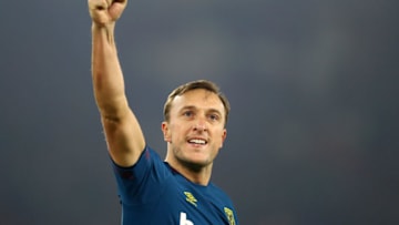 SOUTHAMPTON, ENGLAND - DECEMBER 27: Mark Noble of West Ham United reacts at the full time whistle after the Premier League match between Southampton FC and West Ham United at St Mary's Stadium on December 27, 2018 in Southampton, United Kingdom. (Photo by Michael Steele/Getty Images)