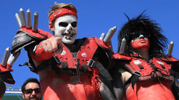 JACKSONVILLE, FL - OCTOBER 31: Georgia Bulldogs fans show their support during the game against the Florida Gators at EverBank Field on October 31, 2015 in Jacksonville, Florida. (Photo by Sam Greenwood/Getty Images)