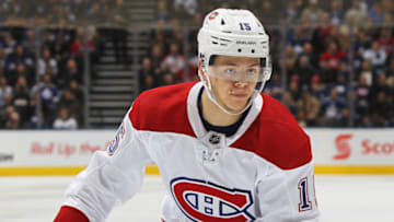 TORONTO, ON - FEBRUARY 23: Jesperi Kotkaniemi #15 of the Montreal Canadiens skates against the Toronto Maple Leafs in an NHL game at Scotiabank Arena on February 23, 2019 in Toronto, Ontario, Canada. The Maple Leafs defeated the Canadiens 6-3. (Photo by Claus Andersen/Getty Images)