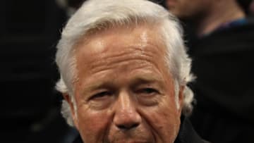 CHARLOTTE, NORTH CAROLINA - FEBRUARY 17: Robert Kraft mingles during halftime at the NBA All-Star game as part of the 2019 NBA All-Star Weekend at Spectrum Center on February 17, 2019 in Charlotte, North Carolina. NOTE TO USER: User expressly acknowledges and agrees that, by downloading and/or using this photograph, user is consenting to the terms and conditions of the Getty Images License Agreement. (Photo by Streeter Lecka/Getty Images)