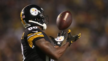 Oct 2, 2016; Pittsburgh, PA, USA; Pittsburgh Steelers wide receiver Darrius Heyward-Bey (88) catches a touchdown pass against the Kansas City Chiefs during the first quarter at Heinz Field. Mandatory Credit: Charles LeClaire-USA TODAY Sports