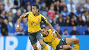 LEICESTER, ENGLAND - AUGUST 20: Alexis Sanchez of Arsenal during the Premier League match between Leicester City and Arsenal at The King Power Stadium on August 20, 2016 in Leicester, England. (Photo by Stuart MacFarlane/Arsenal FC via Getty Images)