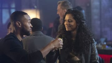 CHICAGO FIRE -- "The Beginning is the End is the Beginning" Episode 709 -- Pictured: (l-r) Tye White as Tyler, Miranda Rae Mayo as Stella Kidd -- (Photo by: Elizabeth Morris/NBC)