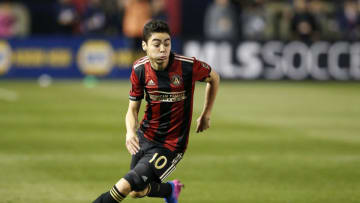 ATLANTA, GA - MARCH 05: Midfielder Miguel Almiron #10 of Atlanta United dribbles during the game against the New York Red Bulls at Bobby Dodd Stadium on March 5, 2017 in Atlanta, Georgia. (Photo by Mike Zarrilli/Getty Images)
