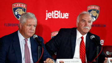 SUNRISE, FL - APRIL 8: Joel Quenneville is named Florida Panthers Head Coach. Florida Panthers President of Hockey Operations & General Manager Dale Tallon announced today that the team has named Joel Quenneville as head coach of the Panthers. At the BB&T Center on April 8 2019 in Sunrise, Florida. (Photo by Eliot J. Schechter/NHLI via Getty Images)