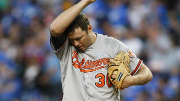 Jun 30, 2016; Seattle, WA, USA; Baltimore Orioles starting pitcher Chris Tillman (30) stands on the mound during the fifth inning against the Seattle Mariners at Safeco Field. Mandatory Credit: Joe Nicholson-USA TODAY Sports