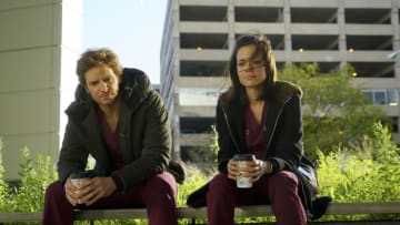 CHICAGO MED -- "Shaky Ground" Episode 309 -- Pictured: (l-r) Nick Gehlfuss as Will Halstead, Torrey DeVitto as Natalie Manning -- (Photo by: Elizabeth Sisson/NBC)