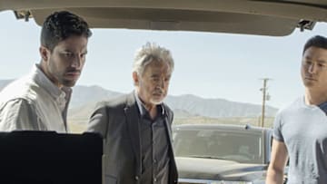 "Face Off" -- It has been a year since Rossi nearly died at the hands of Everett Lynch, a.k.a. "The Chameleon," and he has developed some new theories, with inspiration from his former partner, Jason Gideon (Ben Savage). The BAU team sets out on an epic hunt to capture Lynch, in the cliff-hanger to the series finale episode of CRIMINAL MINDS, Wednesday, Feb. 19 (9:00-10:00 PM, ET/PT) on the CBS Television Network. Pictured (L-R): Adam Rodriguez as Luke Alvez, Joe Mantegna as David Rossi, and Daniel Henney as Matt Simmons Photo: Screen Grab/CBS ©2020 CBS Broadcasting Inc. All Rights Reserved.