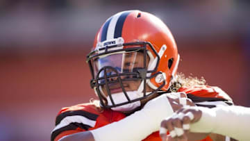 Nov 1, 2015; Cleveland, OH, USA; Cleveland Browns nose tackle Danny Shelton (71) warms up prior to the game against the Arizona Cardinals at FirstEnergy Stadium. Mandatory Credit: Scott R. Galvin-USA TODAY Sports