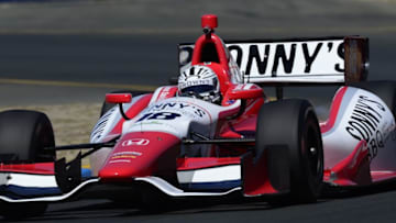 SONOMA, CA - AUGUST 24: James Davison of Australia, driver of the #18 Dale Coyne Racing Honda Dallara , practices for the IndyCar Series GoPro Grand Prix of Sonoma at the Sonoma Raceway on August 24, 2013 in Sonoma, California. (Photo by Robert Laberge/Getty Images)
