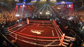 Sep 13, 2013; Las Vegas, NV, USA; General view of the MGM Grand Garden Arena for the Floyd Mayweather / Canelo Alvarez Super Welterweight World Championship fight Sept. 14, 2013. Mandatory Credit: Jayne Kamin-Oncea-USA TODAY Sports