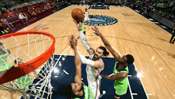 MINNEAPOLIS, MN - JANUARY 25: Steven Adams #12 of the Oklahoma City Thunder shoots the ball against the Minnesota Timberwolves. Copyright 2020 NBAE (Photo by David Sherman/NBAE via Getty Images)