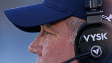 SOUTH BEND, IN - OCTOBER 11: Head coach Brian Kelly of the Notre Dame Fighting Irish watches as his team takes on the North Carolina Tar Heels at Notre Dame Stadium on October 11, 2014 in South Bend, Indiana. Notre Dame defeated North Carolina 50-43. (Photo by Jonathan Daniel/Getty Images)