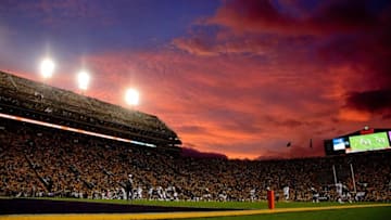 Sep 17, 2016; Baton Rouge, LA, USA; A general view at sunset during the second quarter of a game between the LSU Tigers and the Mississippi State Bulldogs at Tiger Stadium. Mandatory Credit: Derick E. Hingle-USA TODAY Sports