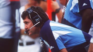 23 OCT 1994: NORTH CAROLINA HEAD COACH ON THE SIDELINE DURING THE TAR HEELS 34-10 LOSS TO THE VIRGINIA CAVALIERS AT SCOTT KLOCKNER STADIUM IN CHARLOTTESVILLE, VIRGINIA. Mandatory Credit: Doug Pensinger/ALLSPORT