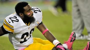 Oct 11, 2012; Nashville, TN, USA; Pittsburgh Steelers running back Chris Rainey (22) during warm up prior to the game against the Tennessee Titans at LP Field. Mandatory Credit: Jim Brown-USA TODAY Sports