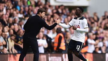 LONDON, ENGLAND - AUGUST 20: Victor Wanyama of Tottenham Hotspur celebrates scoring his sides first goal with Mauricio Pochettino, Manager of Tottenham Hotspur during the Premier League match between Tottenham Hotspur and Crystal Palace at White Hart Lane on August 20, 2016 in London, England. (Photo by Alex Broadway/Getty Images)