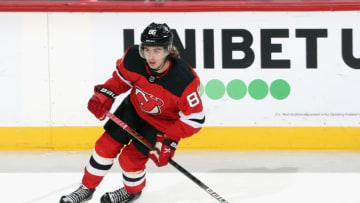 Jack Hughes #86 of the New Jersey Devils (Photo by Bruce Bennett/Getty Images)