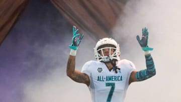 Auburn footballTeam Savage wide receiver Dazalin Worsham , of Trussville High School who is committed to Miami, (7) is introduced at the Under Armor All-America Game in Orlando, Fla., on Thursday January 2, 2020.Under07