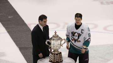 2003 Season: The Mighty Ducks of Anaheim advance to the Stanley Cup finals. (Photo by Henry DiRocco/Getty Images)
