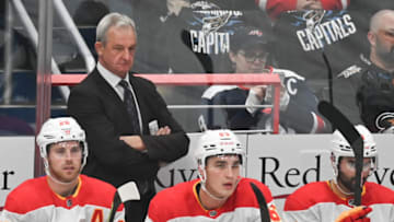 Nov 25, 2022; Washington, District of Columbia, USA; Darryl Sutter during the first period of the game against the Washington Capitals at Capital One Arena. Mandatory Credit: Tommy Gilligan-USA TODAY Sports