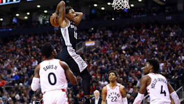 TORONTO, ON - JANUARY 12: DeMar DeRozan #10 of the San Antonio Spurs dunks the ball during the second half of an NBA game against the Toronto Raptors at Scotiabank Arena on January 12, 2020 in Toronto, Canada. NOTE TO USER: User expressly acknowledges and agrees that, by downloading and or using this photograph, User is consenting to the terms and conditions of the Getty Images License Agreement. (Photo by Vaughn Ridley/Getty Images)