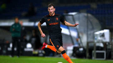 TILBURG, NETHERLANDS - SEPTEMBER 24: Borna Barisic of Rangers in action during the UEFA Europa League third qualifying round match between Willem II and Glasgow Rangers at Koning Willem II Stadium on September 24, 2020 in Tilburg, Netherlands. Football Stadiums around Europe remain empty due to the Coronavirus Pandemic as Government social distancing laws prohibit fans inside venues resulting in fixtures being played behind closed doors. (Photo by Dean Mouhtaropoulos/Getty Images)