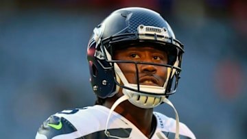 CHICAGO, IL - SEPTEMBER 17: Brandon Marshall #15 of the Seattle Seahawks warms up prior to the game against the Chicago Bears at Soldier Field on September 17, 2018 in Chicago, Illinois. (Photo by Quinn Harris/Getty Images)