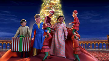 POLAR EXPRESS - The Polar Express is an inspiring adventure based on the beloved Caldecott Medal children's book by Chris Van Allsburg. The Academy Award-winning team of Tom Hanks and director Robert Zemeckis (Forrest Gump, Cast Away) reunite to tell the tale of a doubting young boy who takes an extraordinary train ride to the North Pole and embarks on a journey of self-discovery that shows him the wonder of life never fades for those who believe. "The Polar Express" airs on Freeform's 25 Days of Christmas. (WARNER BROS. ENTERTAINMENT)LONELY BOY, HERO BOY, HERO GIRL, ELVES