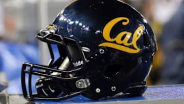 Oct. 13, 2012; Pullman, WA, USA; California Golden Bears helmet sits on the sideline against Washington State Cougars during the first half at Martin Stadium. Mandatory Credit: James Snook-USA TODAY Sports