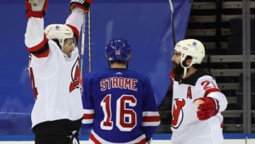 Miles Wood #44 of the New Jersey Devils. (Photo by Bruce Bennett/Getty Images)