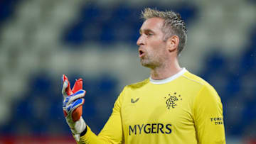 TILBURG, NETHERLANDS - SEPTEMBER 24: Goalkeeper Allan McGregor of Rangers FC during the UEFA Europa League third qualifying round match between Willem II and Rangers FC at Koning Willem II Stadium on September 24, 2020 in Tilburg, Netherlands. (Photo by Jeroen Meuwsen/BSR Agency/Getty Images)