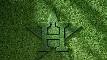 A detail shot of the topiary in center field at Minute Maid Park. Allegations surfaced in 2019 that the Astros hid a camera in center that they used to spy on pitches.. (Photo by Cooper Neill/MLB Photos via Getty Images)