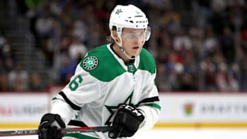 DENVER, CO - NOVEMBER 24: Julius Honka #6 of the Dallas Stars plays the Colorado Avalanche at the Pepsi Center on November 24, 2018 in Denver, Colorado. (Photo by Matthew Stockman/Getty Images)